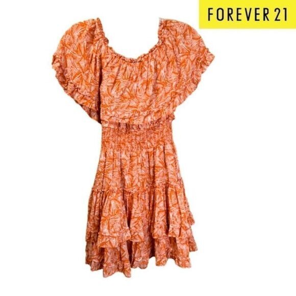 Forever 21 Women's Off-the-Shoulder Flounce Layer Tiered Mini Dress‎ - Picture 2 of 9